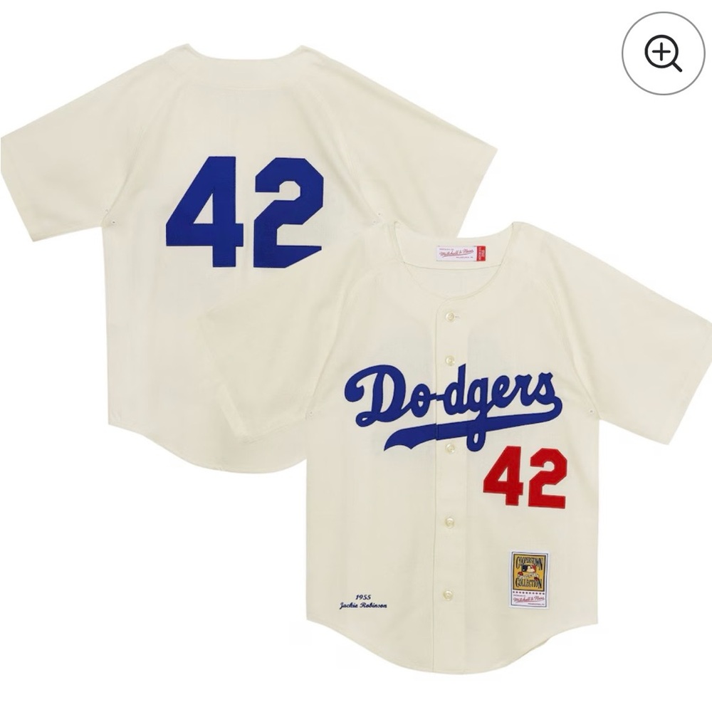 NWOT Mitchell & Ness Dodgers Kids Jersey - Cream, Blue, Red